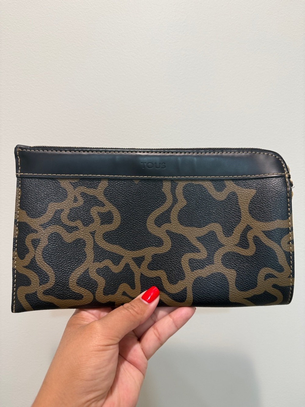Vintage Tous Kaos Bear Logo Zipper Pouch, Clutch or Toiletry Bag